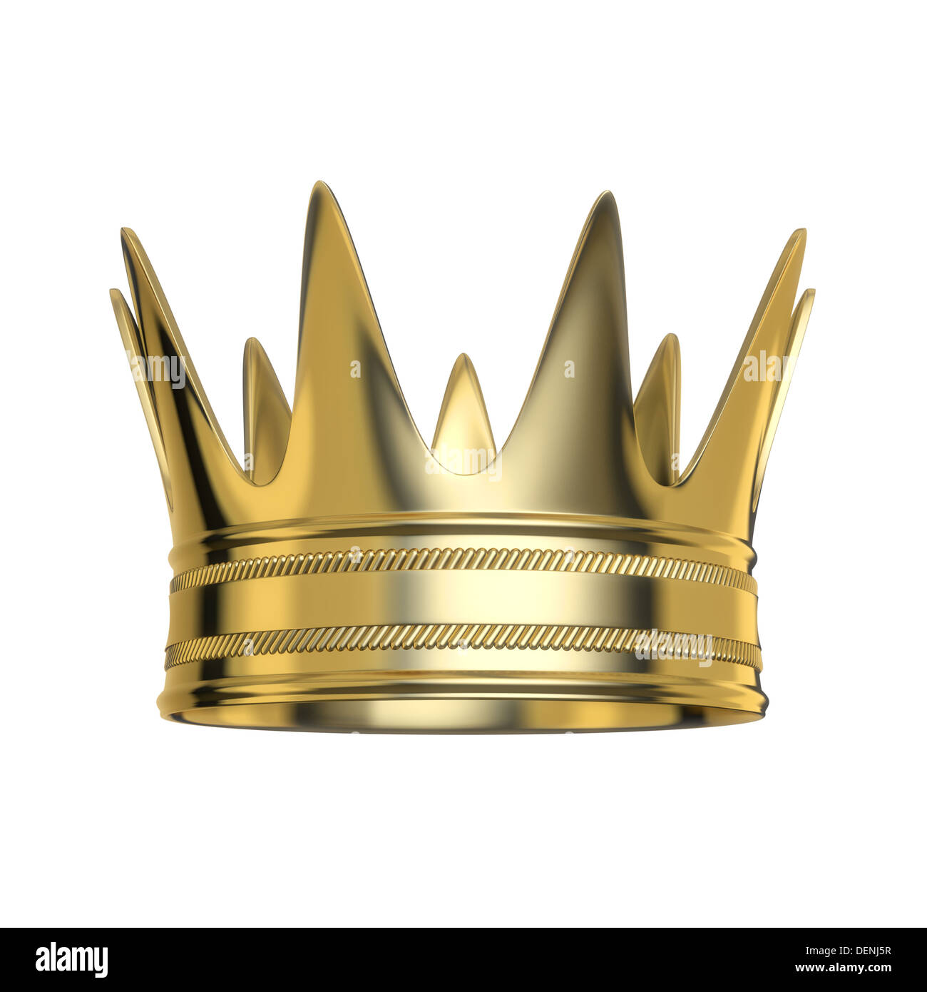 La couronne royale d'or isolé sur fond blanc Banque D'Images