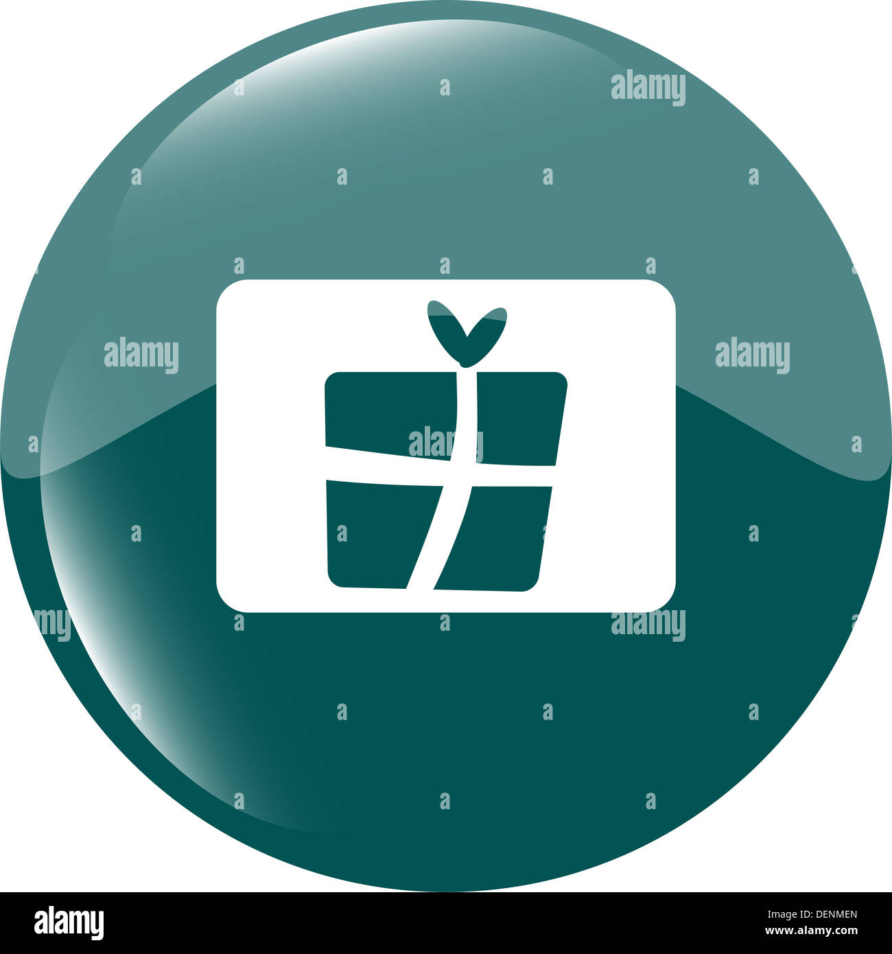 Icône cadeau - metal bouton app pour Noël et d'halloween Banque D'Images