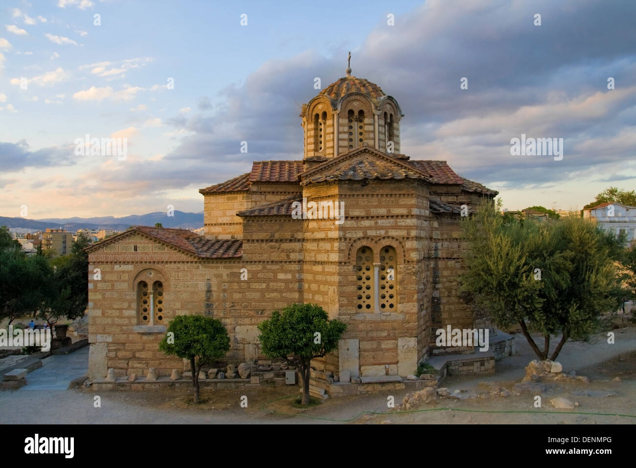 L'église byzantine des Saints Apôtres de Solaki dans l'Agora antique d'Athènes, Grèce. Banque D'Images