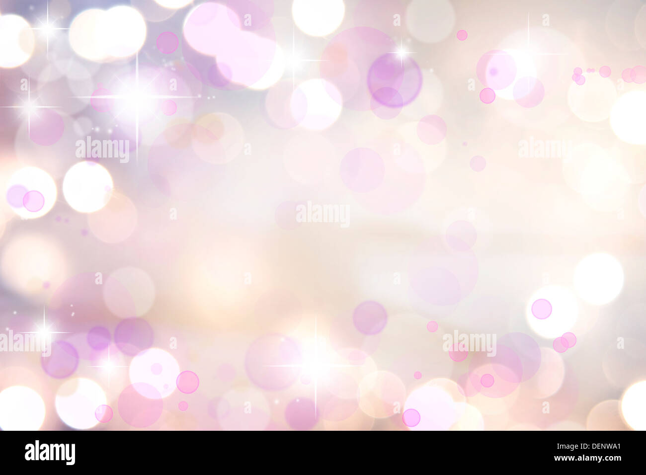 Les cercles lumineux et stars de fond Banque D'Images