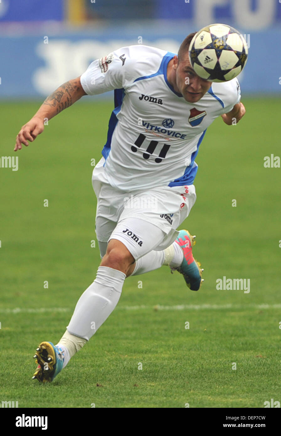 Ligue de football tchèque, 9e ronde : Banik Ostrava vs Slovan Liberec le 22 septembre 2013 à Ostrava, République tchèque. Antonin Fantis d'Ostrava. (Photo/CTK Jaroslav Ozana) Banque D'Images