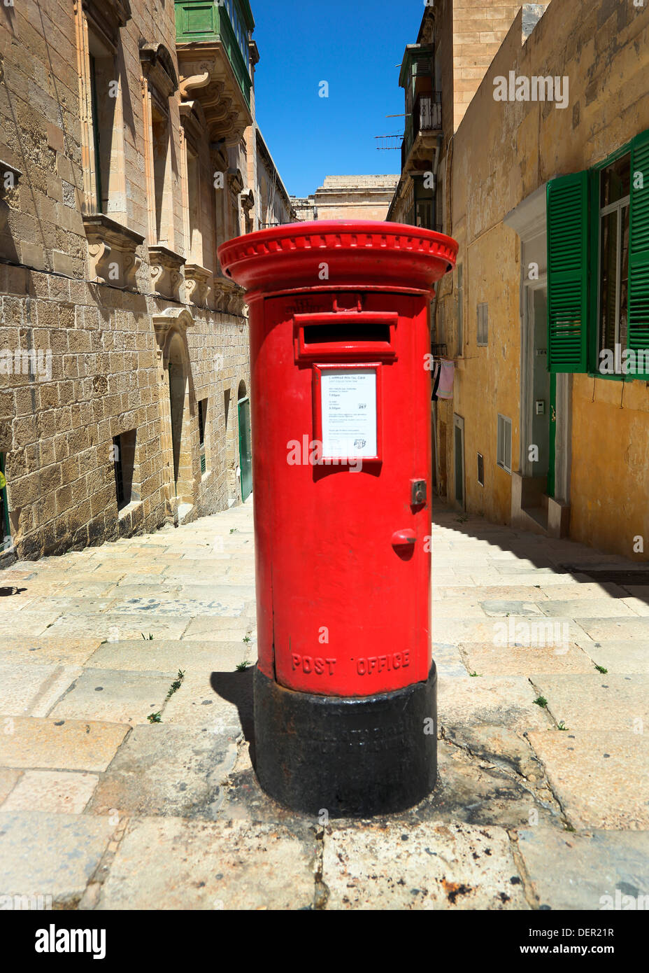 POST BOX,ROUGE,LA VALETTE MALTE Banque D'Images