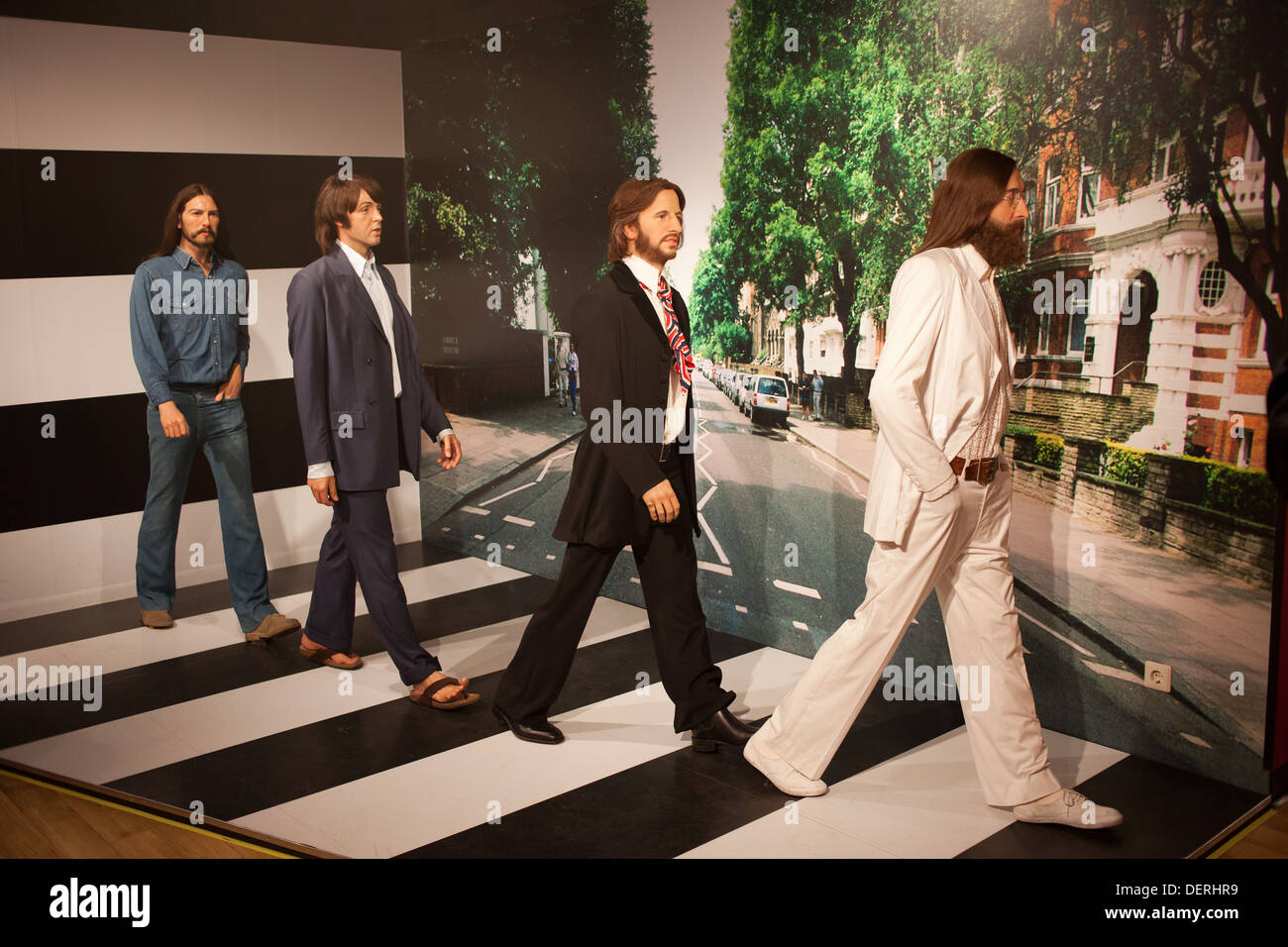 Les Beatles en cire Madame Tussauds Amsterdam, Hollande, Pays-Bas. Banque D'Images