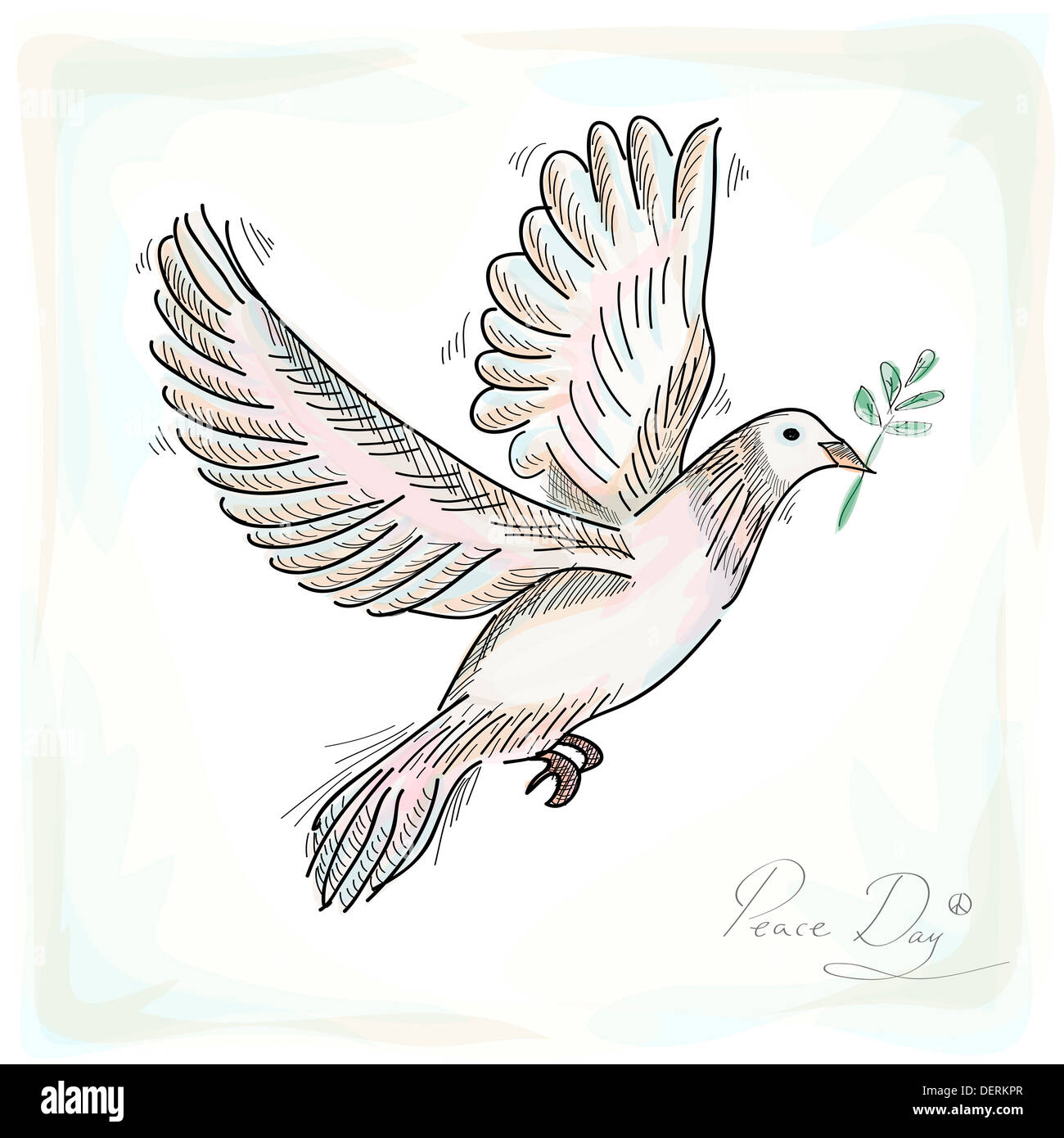 Colombe symbole de paix à la main oiseau avec texture background. Fichier vectoriel EPS10 organisé en couches pour l'édition facile. Banque D'Images