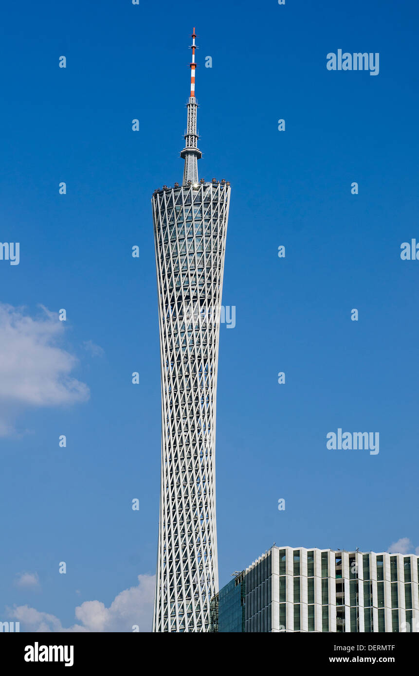 Canton Tower , anciennement appelé Guangzhou TV Tower et le tourisme astronomique ,Guangzhou , Chine Banque D'Images