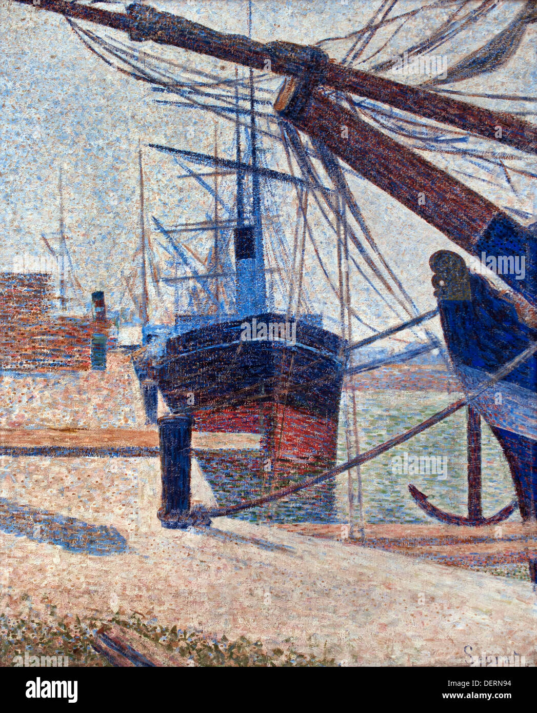 Un coin du port de Honfleur 1886 Georges Seurat 1859 - 1891 France Banque D'Images