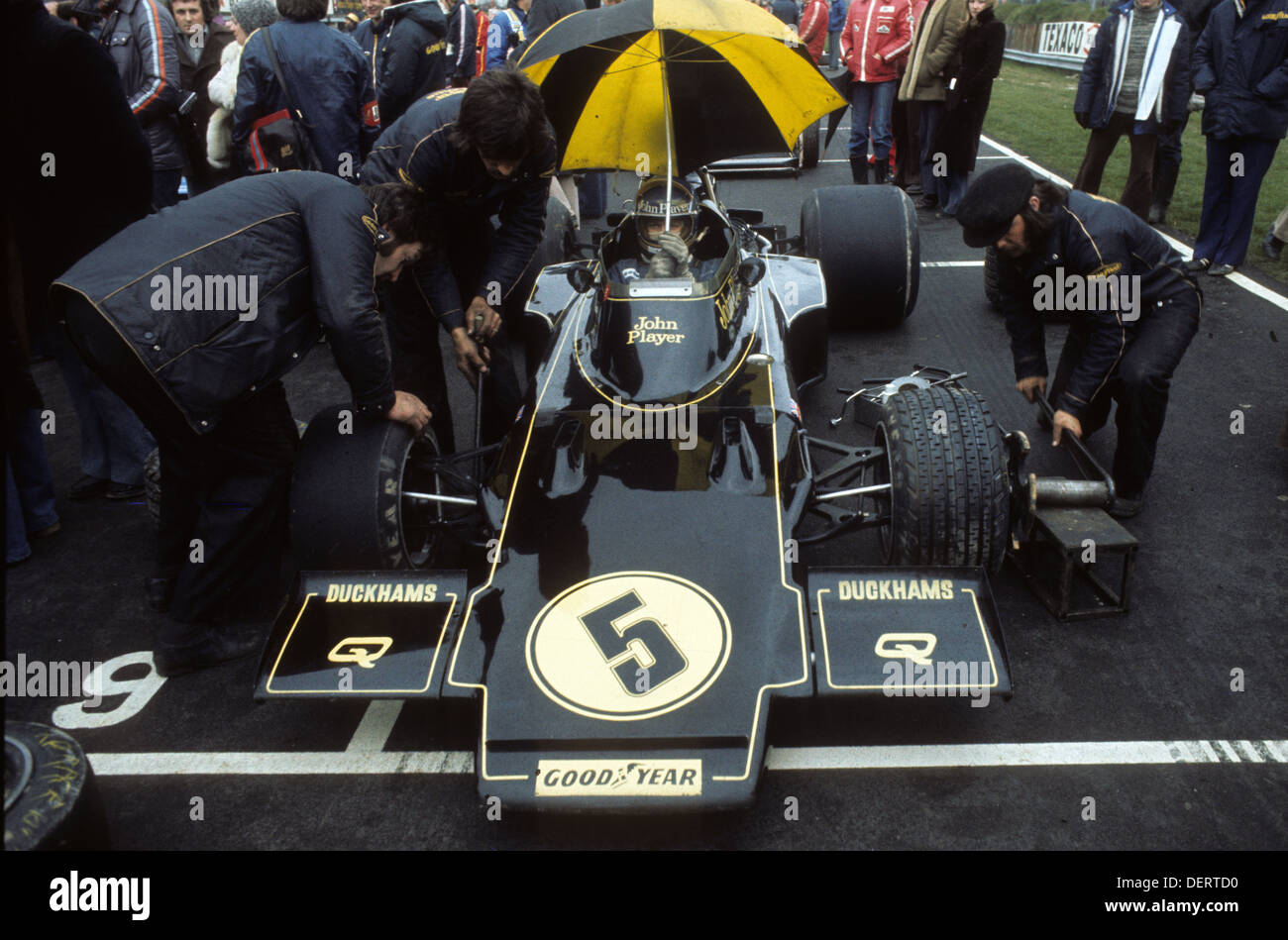 Ronnie Peterson John Player Team Lotus-Ford Race of Champions du circuit automobile de Brands Hatch, Kent 16 Mars 1975 Banque D'Images