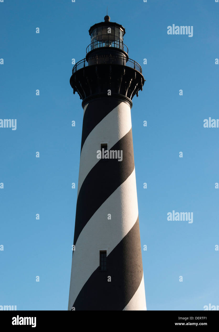 Le phare de Cape Hatteras dans les Outer Banks, Caroline du Nord. C'est la plus haute structure modulaire en Amérique du Nord. Banque D'Images