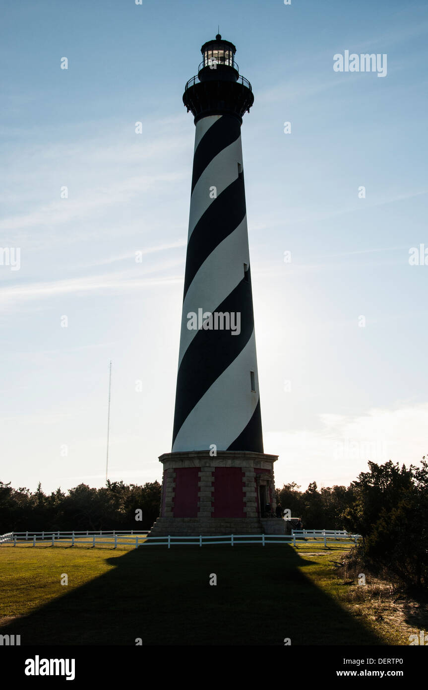 Le phare de Cape Hatteras dans les Outer Banks, Caroline du Nord. C'est la plus haute structure modulaire en Amérique du Nord. Banque D'Images