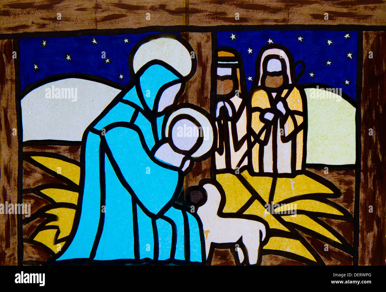Crèche crèche de Noël avec la Vierge Marie Banque D'Images
