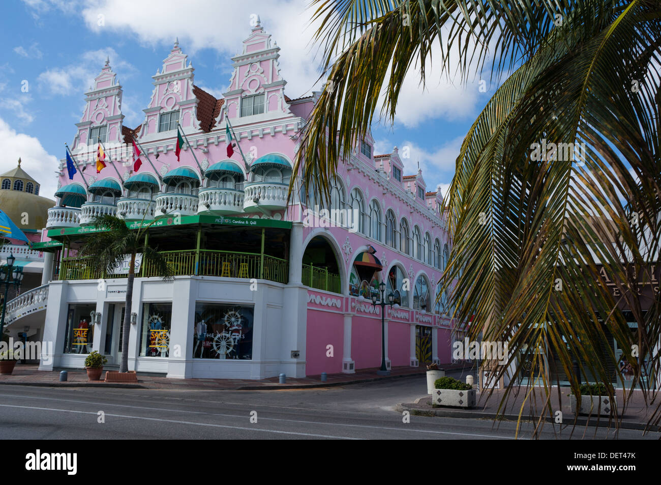 L'architecture coloniale hollandaise Oranjestad Aruba Banque D'Images