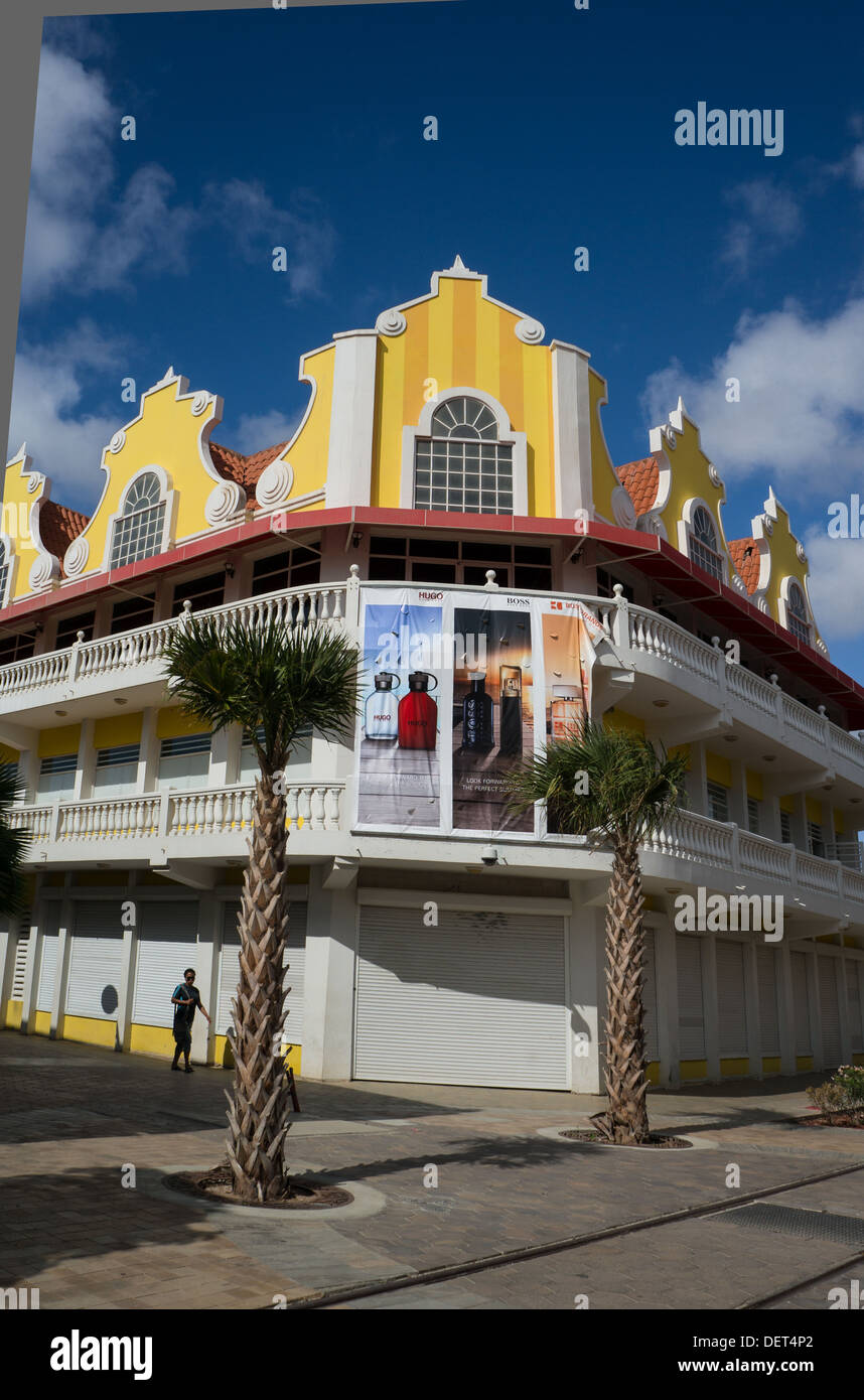 L'architecture coloniale hollandaise Oranjestad Aruba Banque D'Images