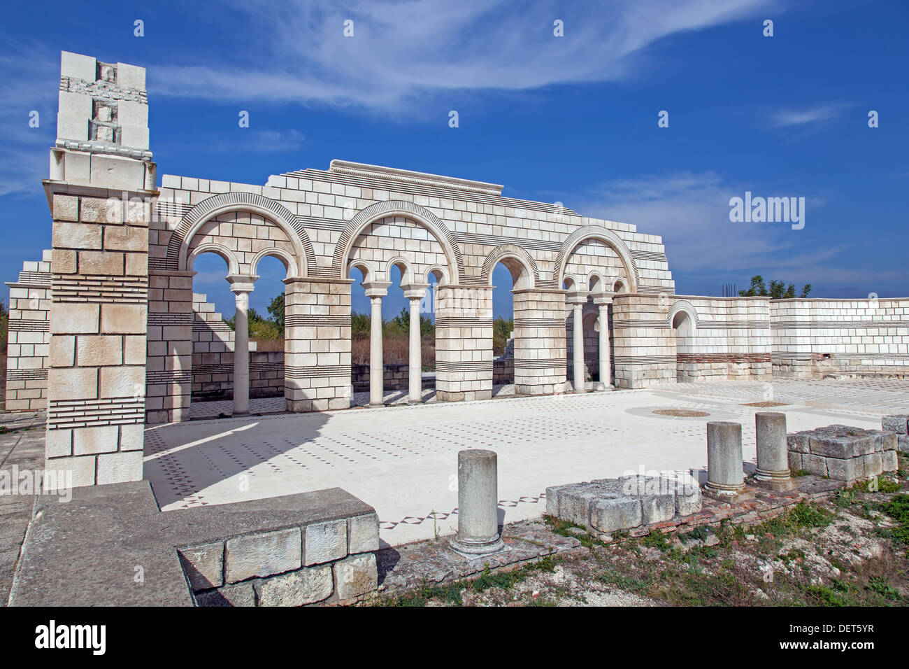 La grande basilique à la première capitale bulgare Pliska, Banque D'Images