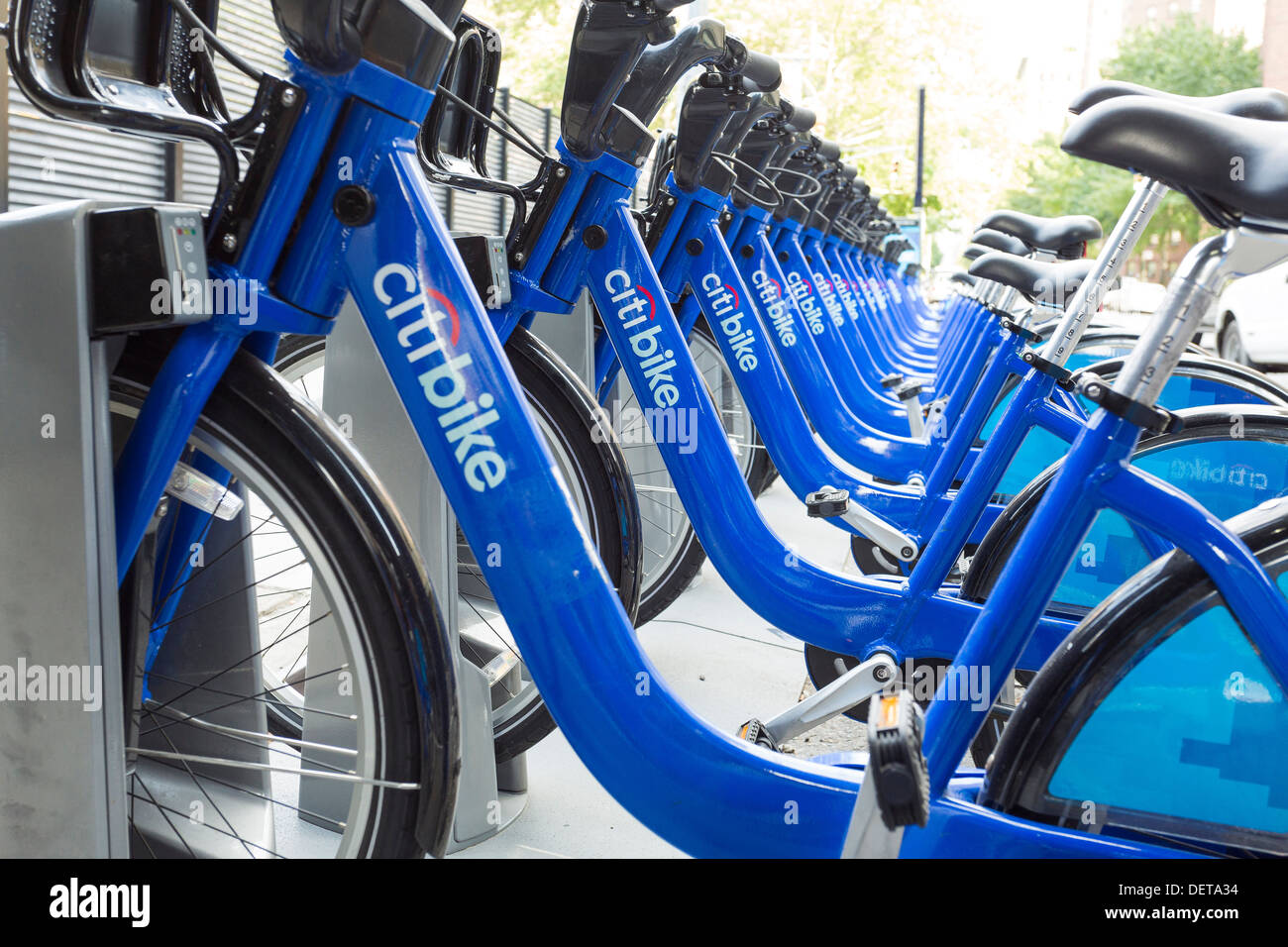 Prêt de bicyclettes publiques Citi, le système de partage de la ville de New York Banque D'Images