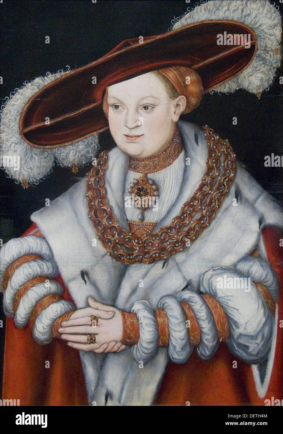 Lucas Cranach l'ancien - Portrait de Magdalena de Saxe, épouse de l'électeur Joachim II de Brandebourg - 1529 - L'Institut d'Art Banque D'Images