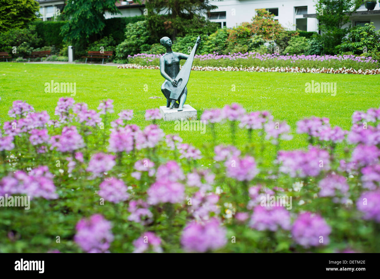 L'Europe, Suisse, Lucerne, sculpture sur Strandbad Lido Banque D'Images