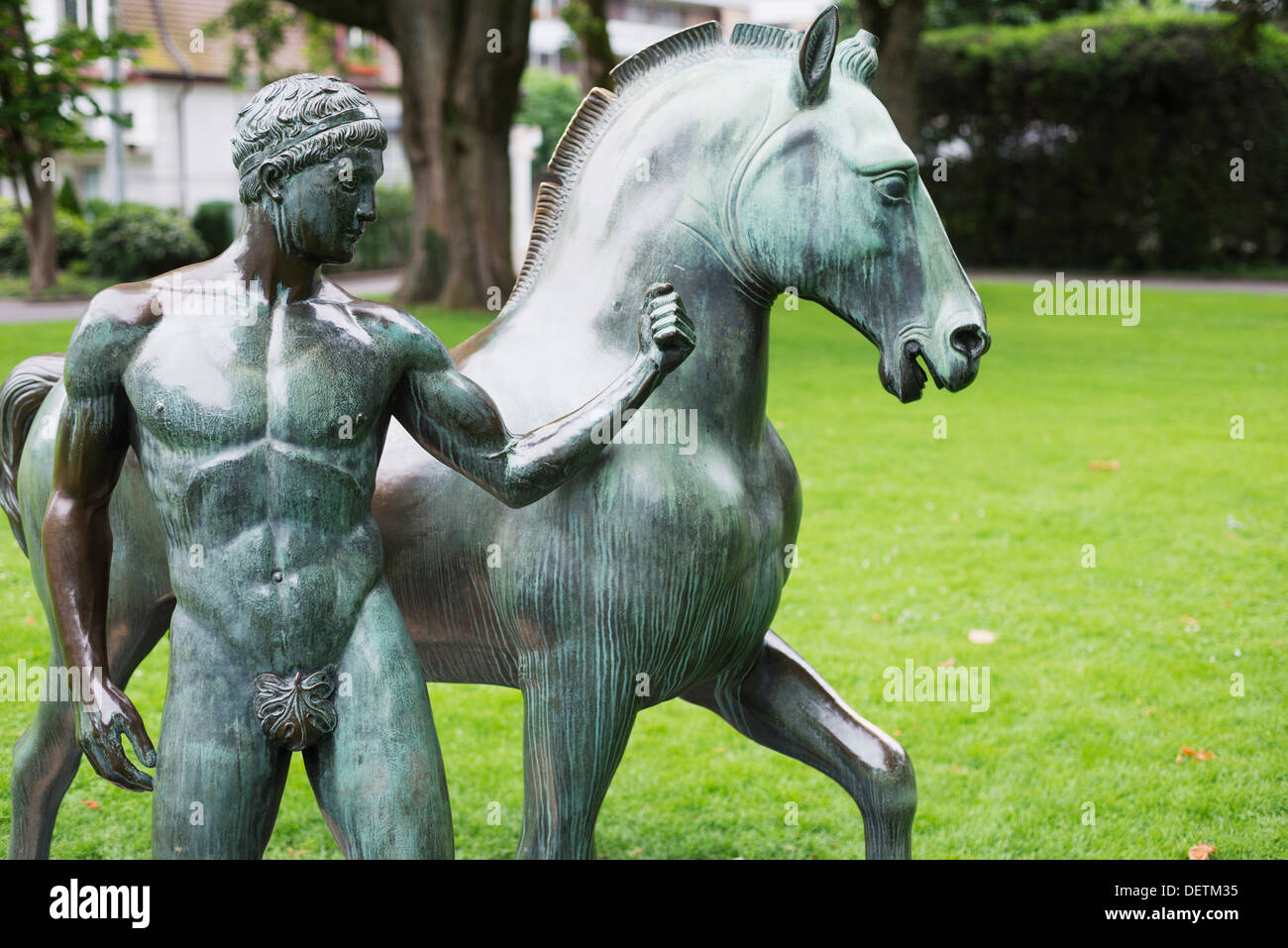 L'Europe, Suisse, Lucerne, sculpture sur Strandbad Lido Banque D'Images