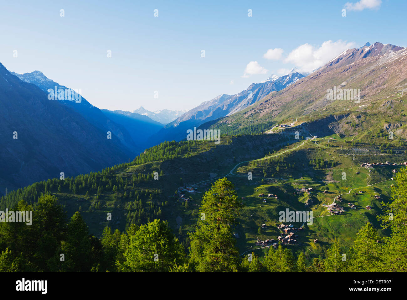L'Europe, Valais, Alpes Suisses, Suisse, Zermatt, village de montagne Banque D'Images
