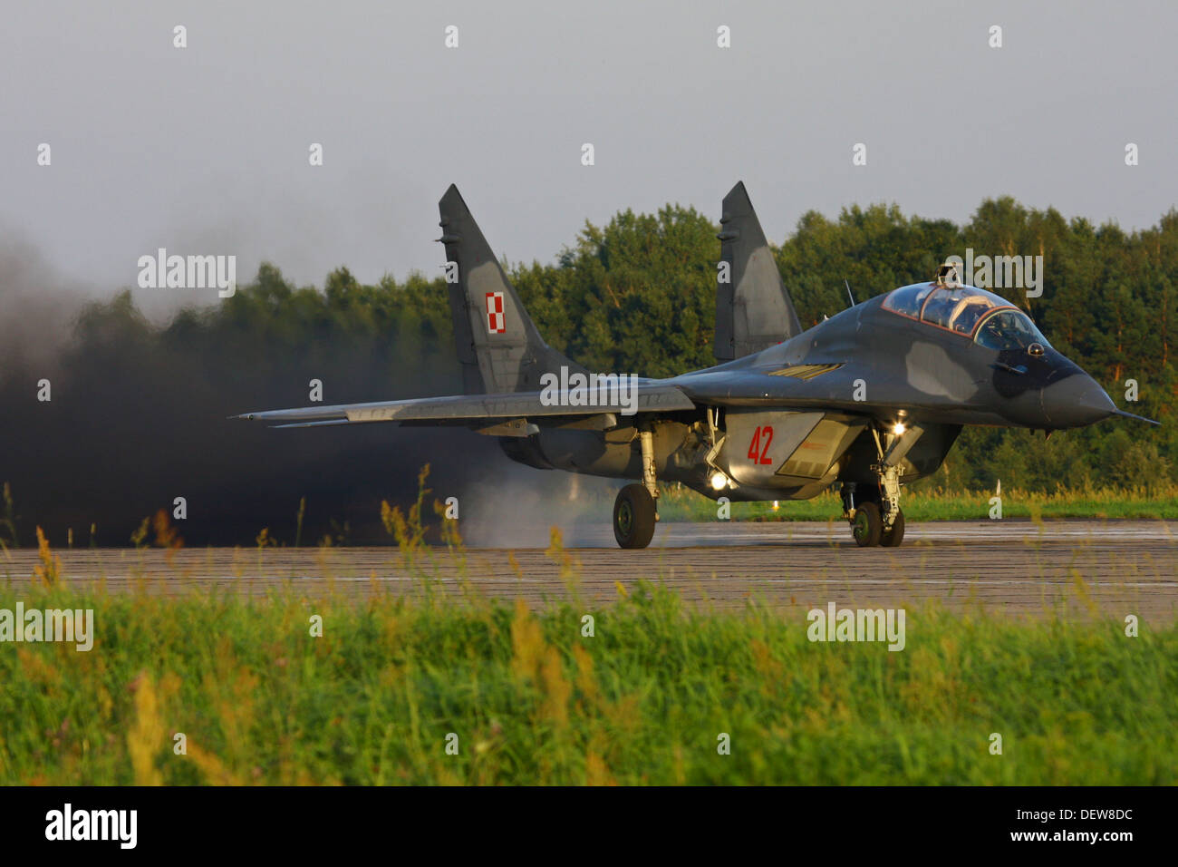 MiG 29 de l'Armée de l'Air polonaise avant de commencer Banque D'Images