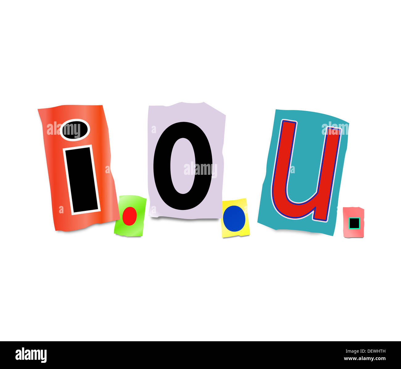 IOU. Banque D'Images