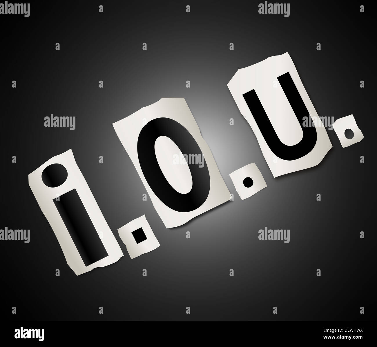 IOU. Banque D'Images