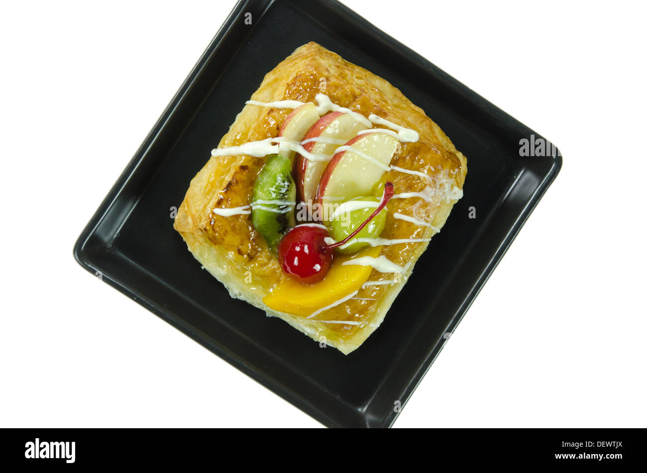 Danois Apple garnie de fruits frais glacés Banque D'Images
