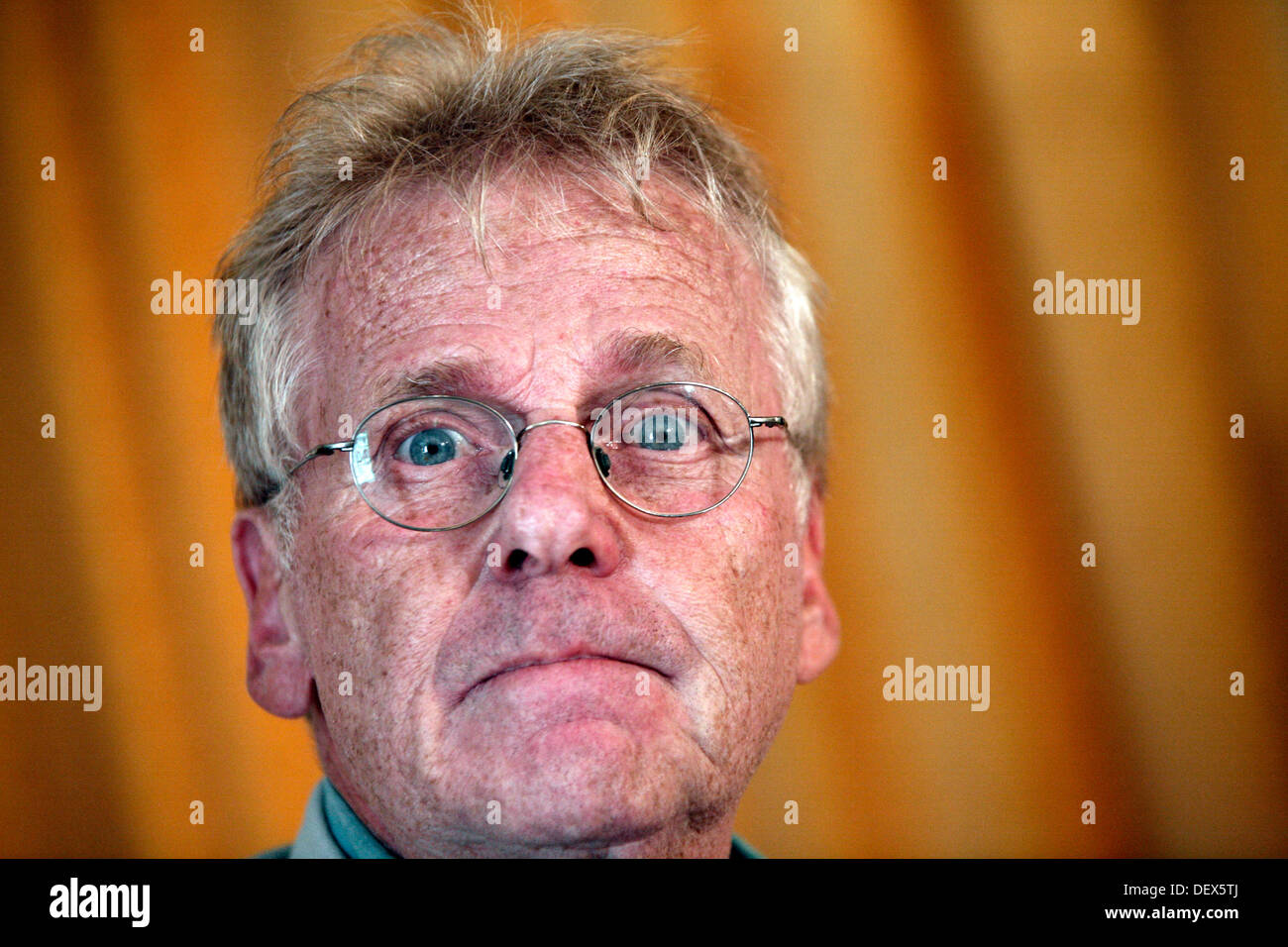 Thessalonique, Grèce. 24 août, 2013. Conférence de presse de Daniel Cohn Bendit à Thessalonique, Grèce Le 24 septembre 2013. Daniel Cohn-Bendit et Rebecca Harms, co-présidents du groupe des Verts/Alliance Libre Européenne au Parlement européen, et l'Eurodéputée Verts/ALE Nikos Chrysogelos a donné une conférence de presse à Thessalonique. Credit : Konstantinos Tsakalidis/Alamy Live News Banque D'Images