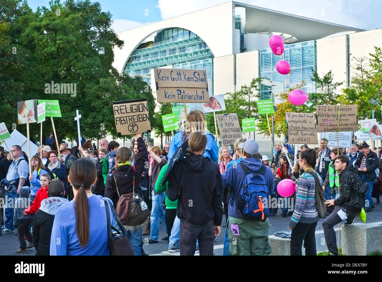 La Marche pour la vie de Berlin 2013 - démonstration pro et contre l'avortement Banque D'Images