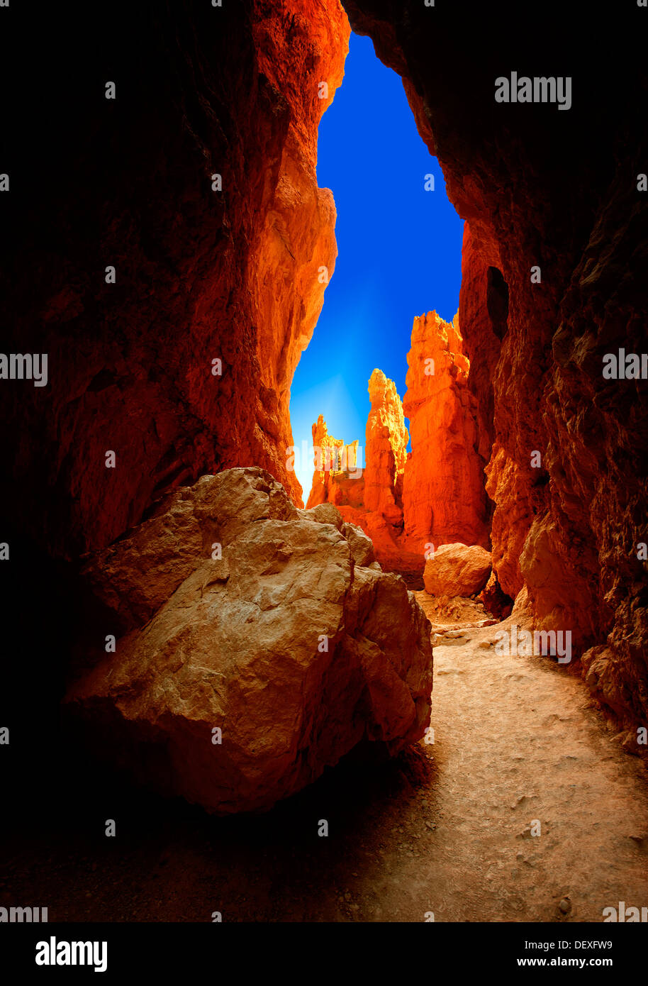 Sunset Point narrows,Parc National de Bryce Canyon. Hdr image haute qualité Banque D'Images