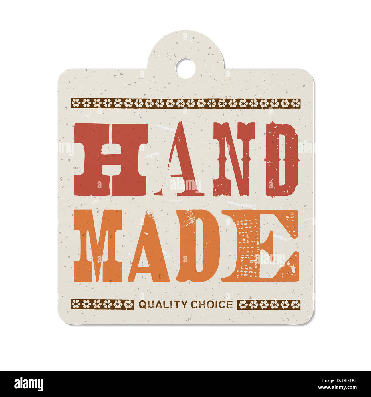 La typographie Vintage pendaison imprimé étiquette (fait main) Banque D'Images