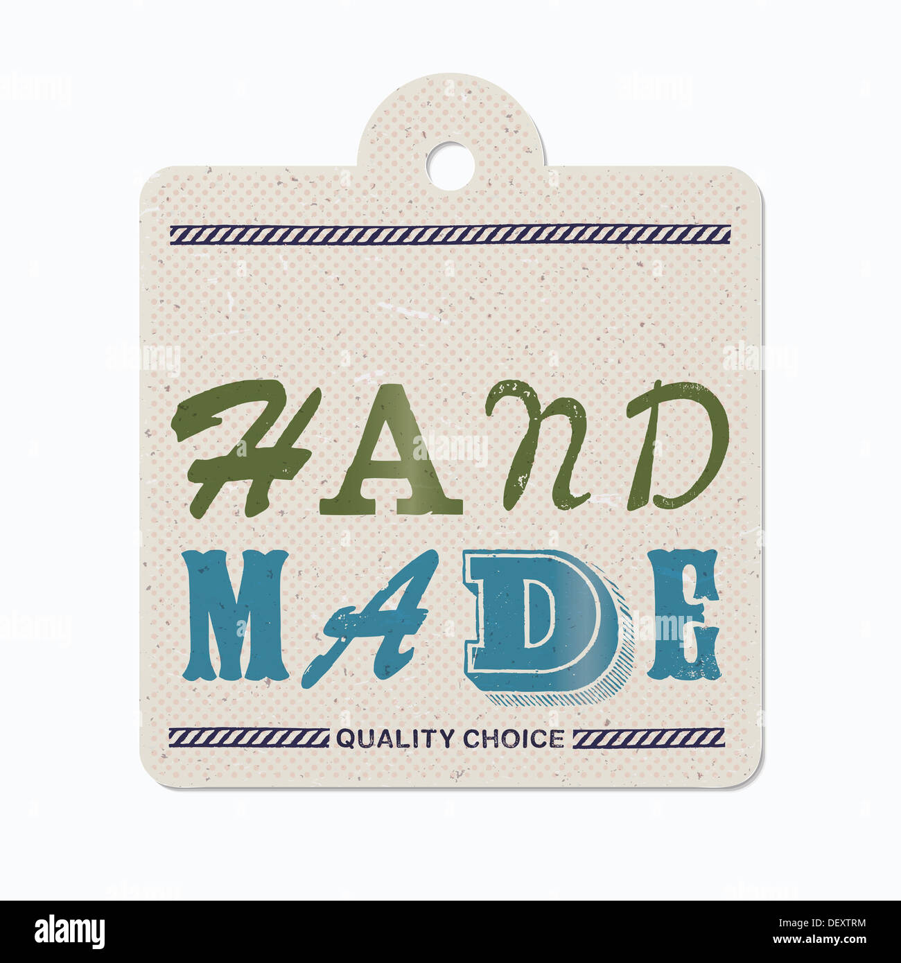 La typographie Vintage pendaison imprimé étiquette (fait main) Banque D'Images