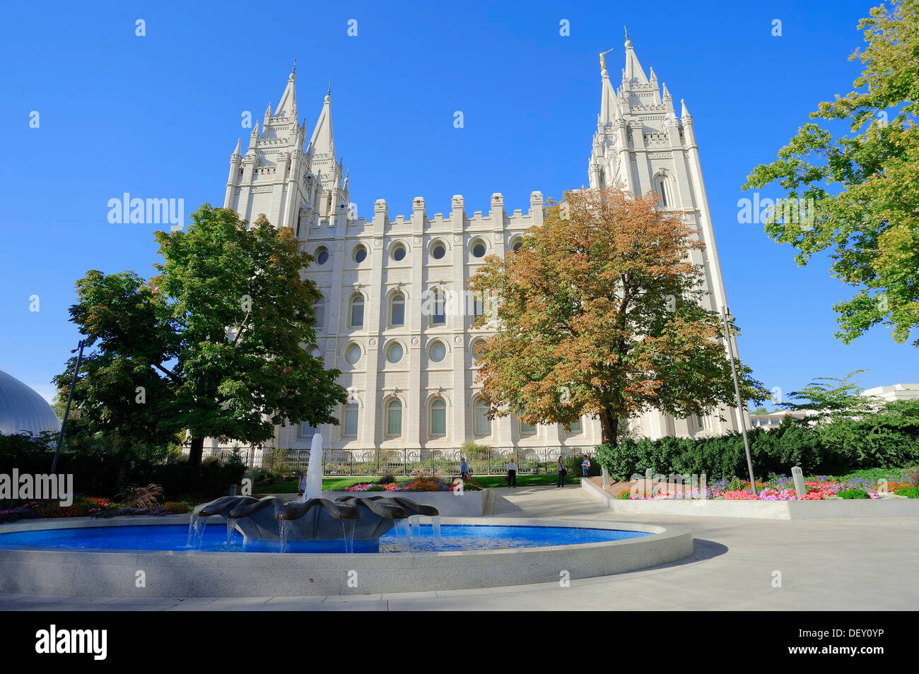 Temple de Salt Lake City ou l'Église de Jésus-Christ des Saints des Derniers Jours, Mormon Temple, Temple Square, Salt Lake City, Utah, USA Banque D'Images