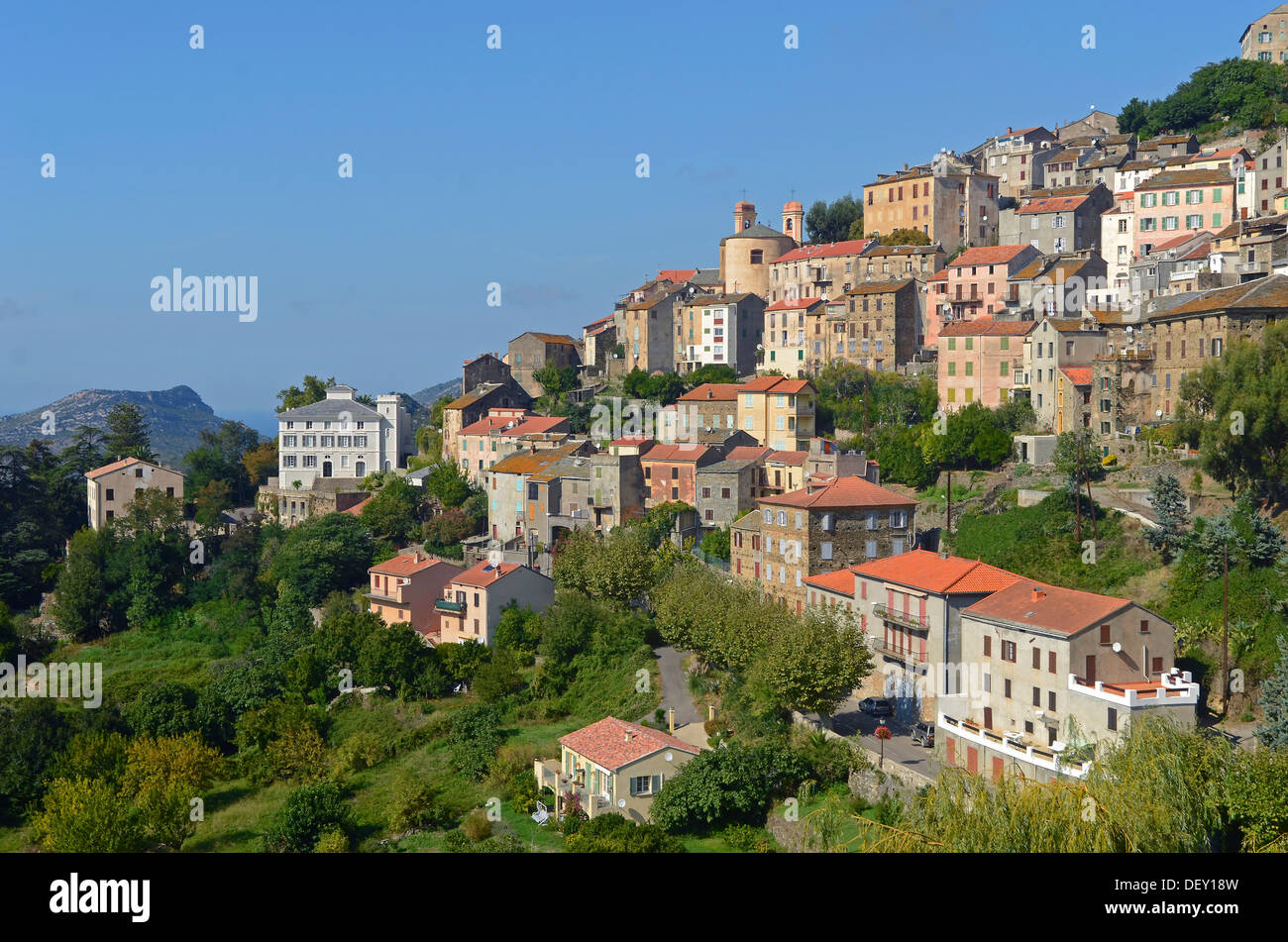 Le petit village d'Oletta, Cap Corse, Poggio-d'Oletta, Corse, France, Europe Banque D'Images