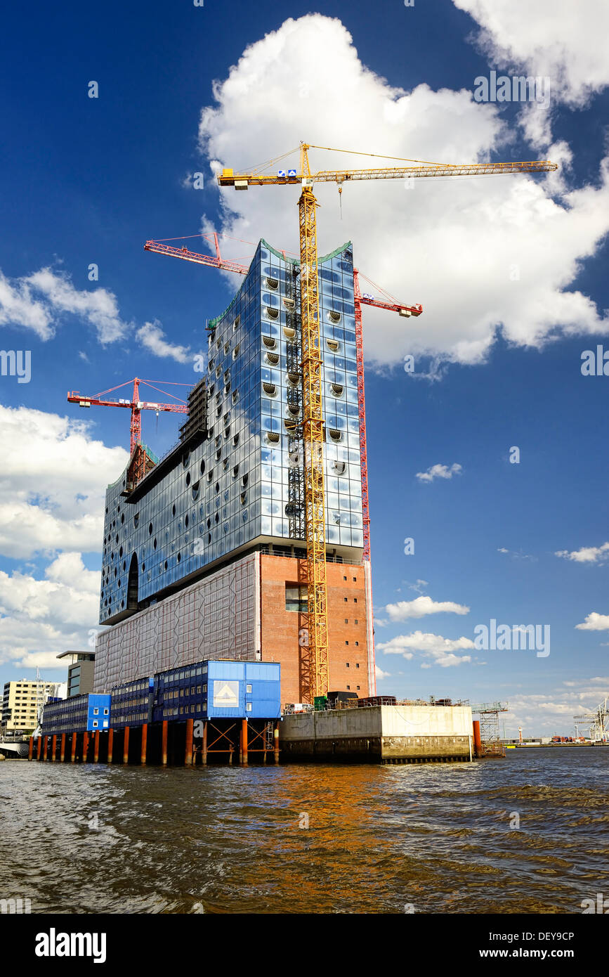 L'Elbphilharmonie en construction situé à Hambourg, Allemagne, Europe, die im Bau befindliche Elbphilharmonie à Hambourg, D Banque D'Images