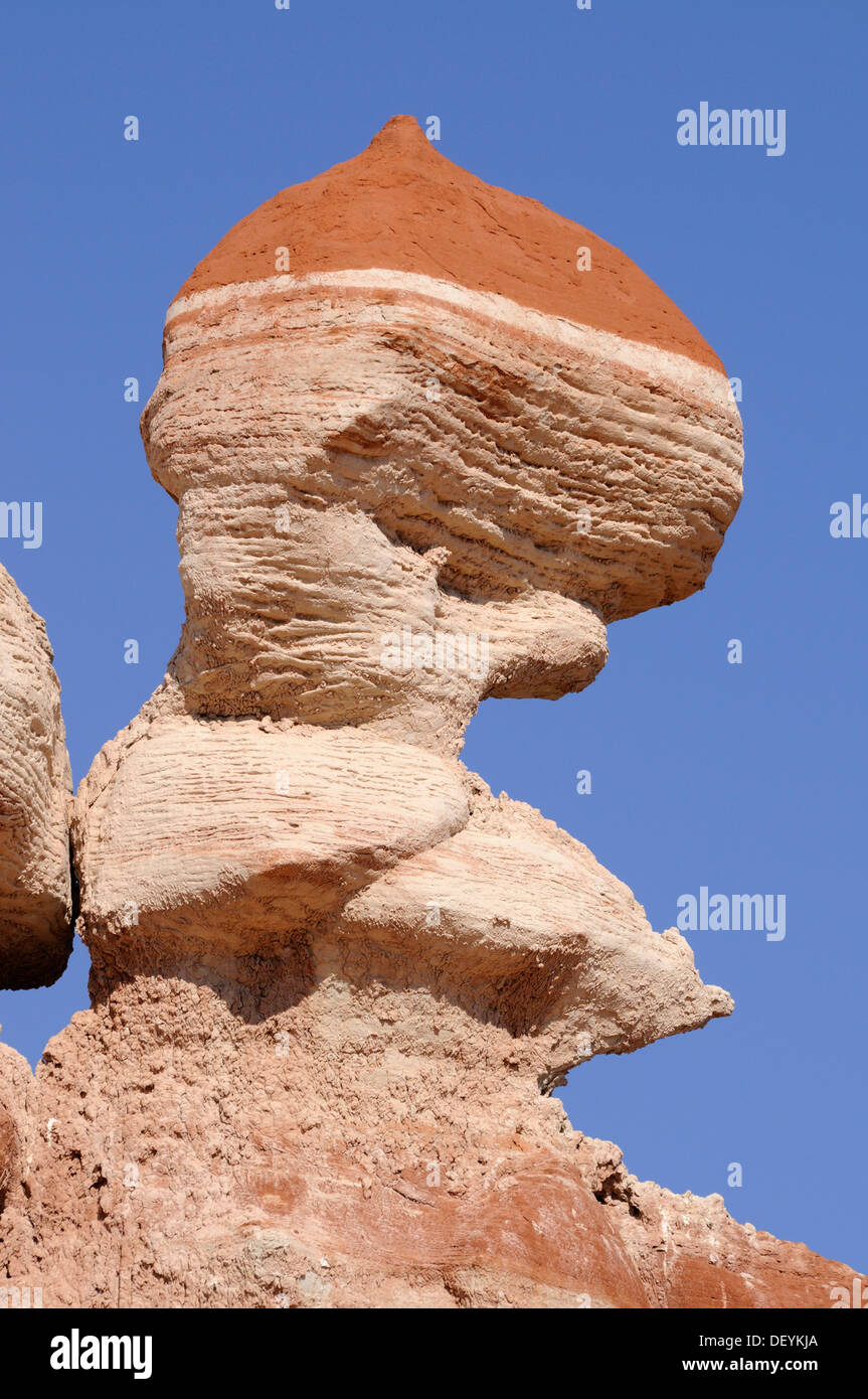 Hoodoo coloré, pilier de roche, formations de grès, Blue Canyon, Arizona, États-Unis Banque D'Images