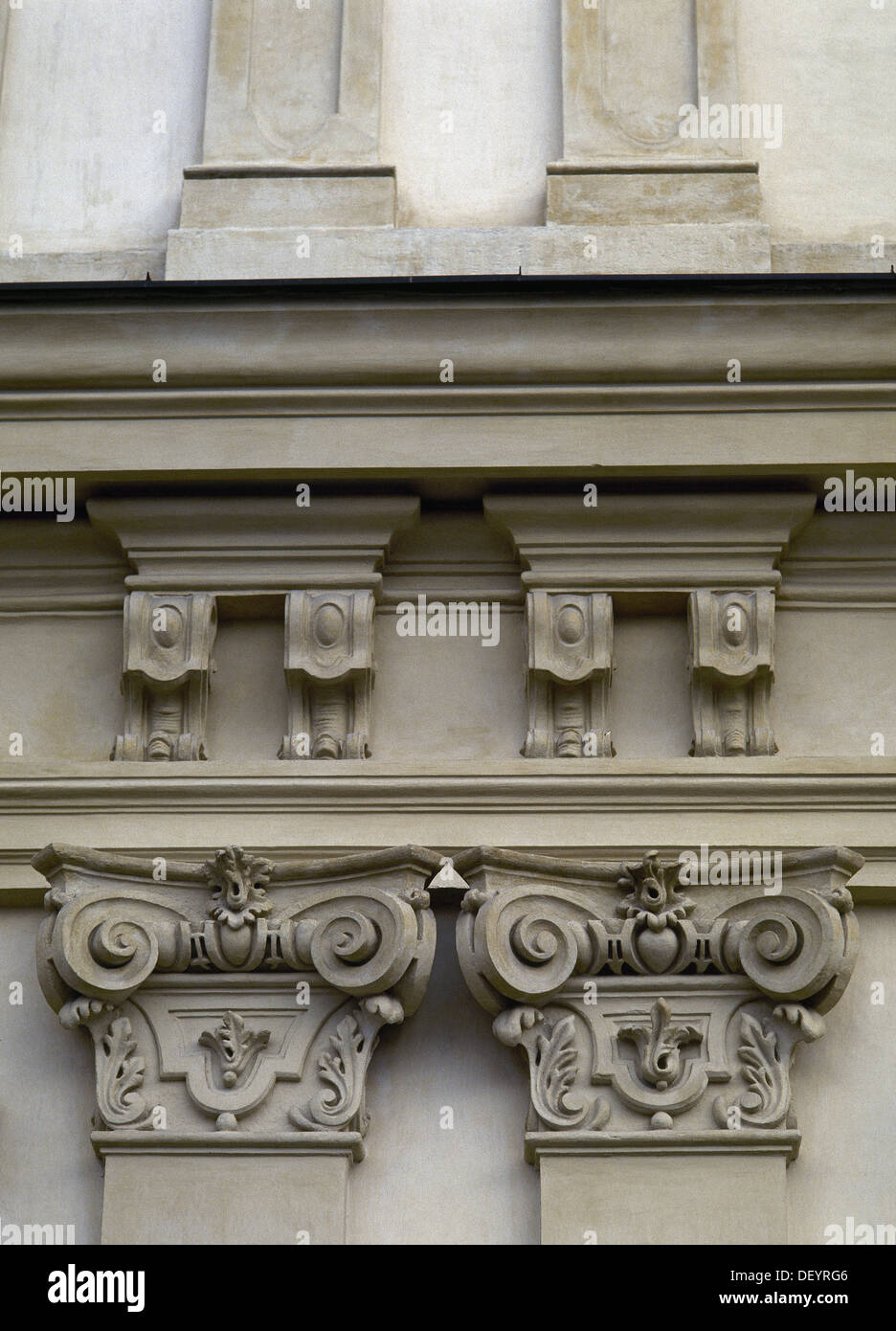 Belvedere. Belvédère inférieur. 1714-1716. Construit par Johann Lukas von Hildebrandt (1668-1745). Détail de la façade. Vienne. L'Autriche. Banque D'Images