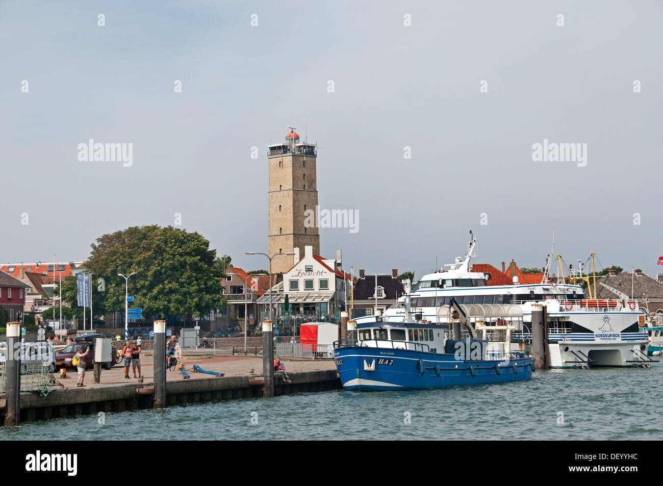 Terschelling frise de Brandaris phare mer des Wadden Wad Harbour Port Pays-Bas Banque D'Images