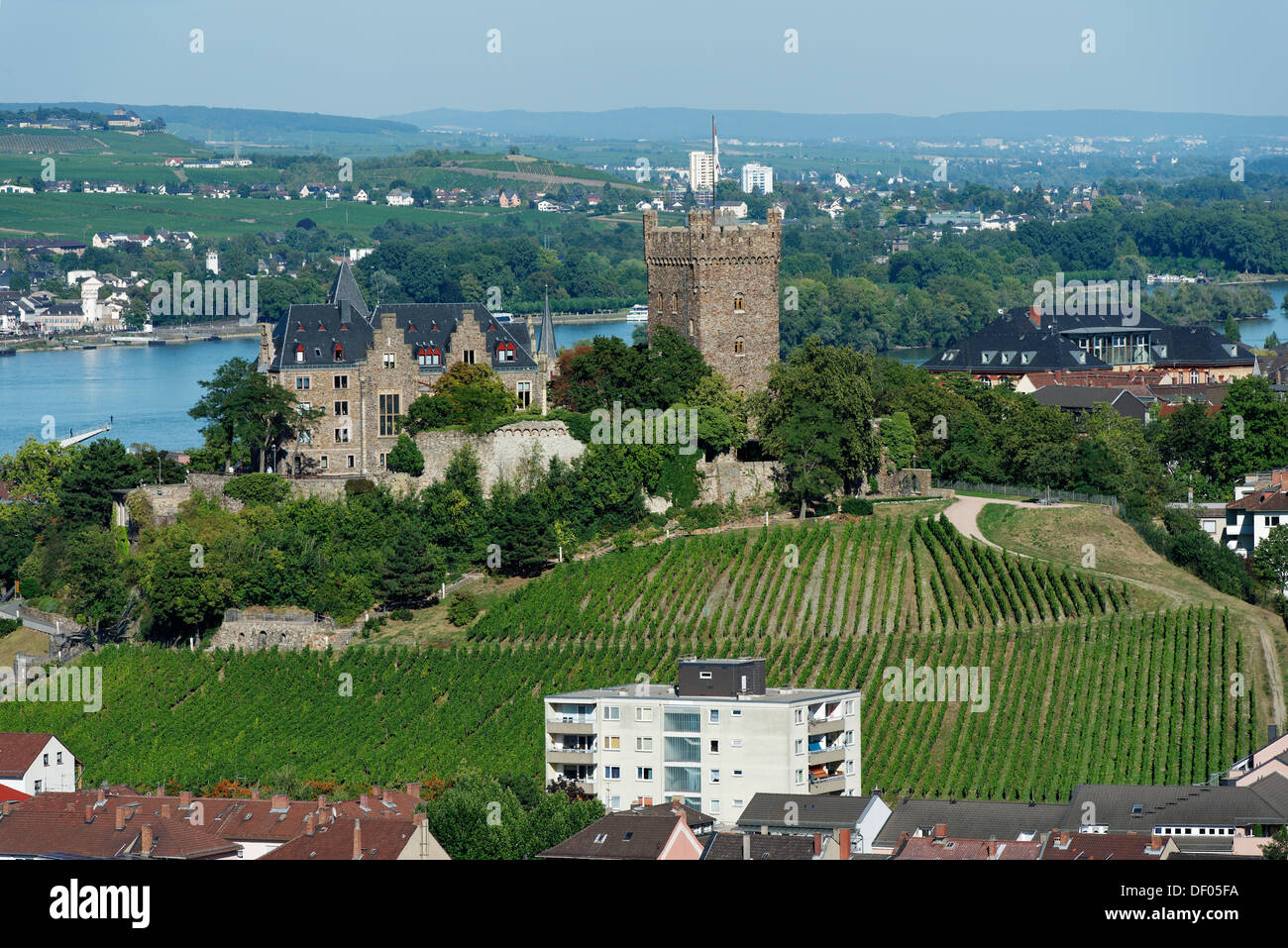 Le Château Burg Klopp, Bingen, Rhénanie-Palatinat, Allemagne Banque D'Images