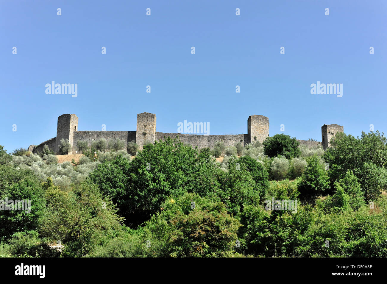 Monteriggioni, ville médiévale, fortifications construites entre 1213 et 1219, province de Sienne, Toscane, Italie, Europe Banque D'Images
