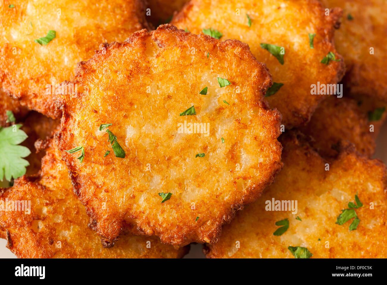 Galette de pommes de terre maison traditionnelle Latke sur un fond Banque D'Images