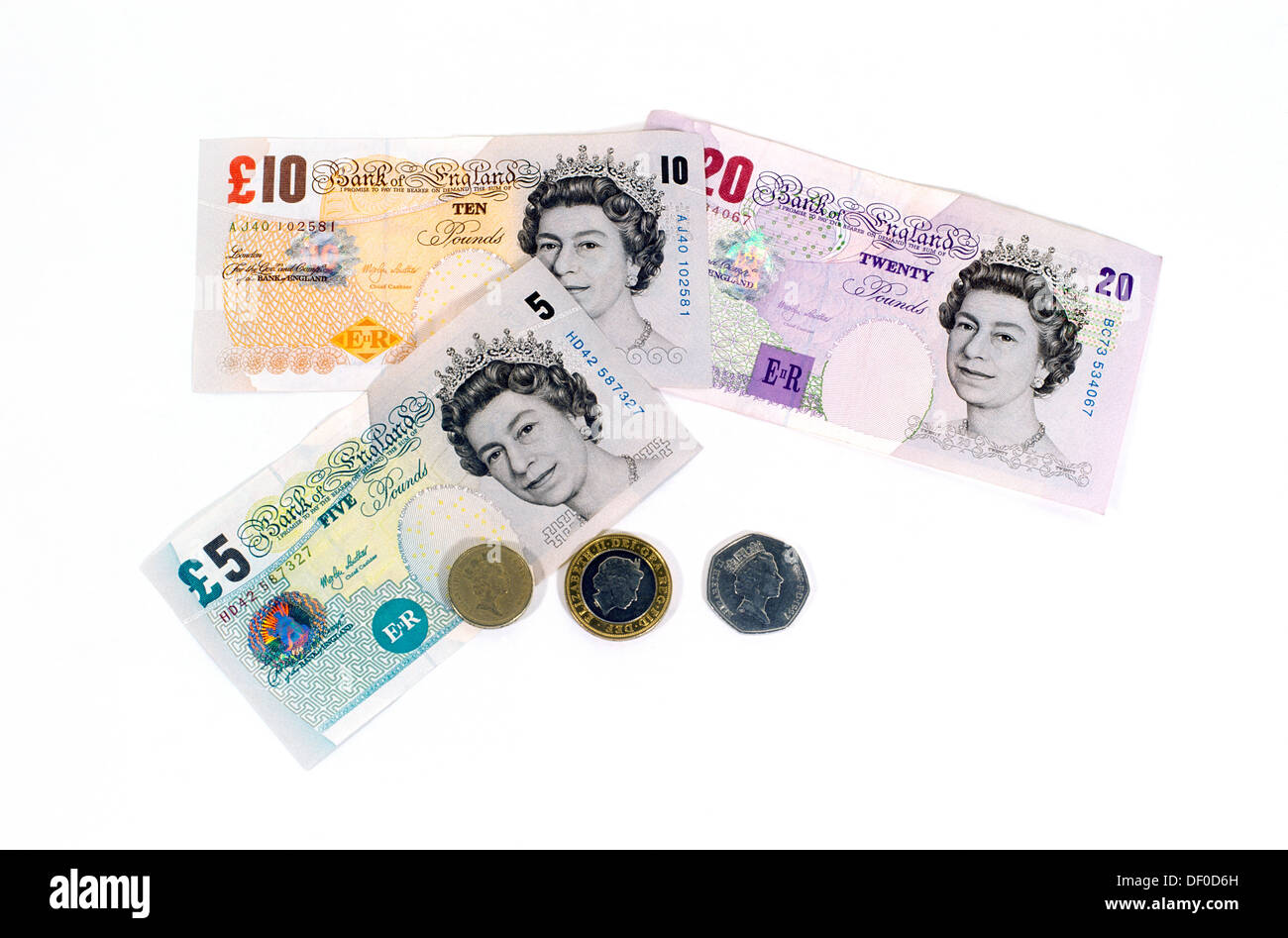 Sélection de la devise britannique Banque D'Images