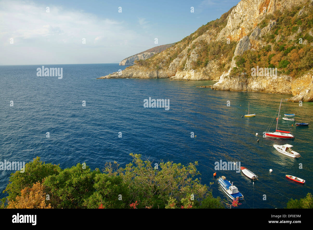 Port de pêche sur la Côte d'Istrie Brsk, Italy, Europe Banque D'Images
