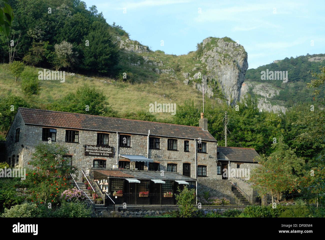 Hillside Cottage restaurant, Cheddar Gorge, cheddar, Somerset, Angleterre, Royaume-Uni, Europe Banque D'Images