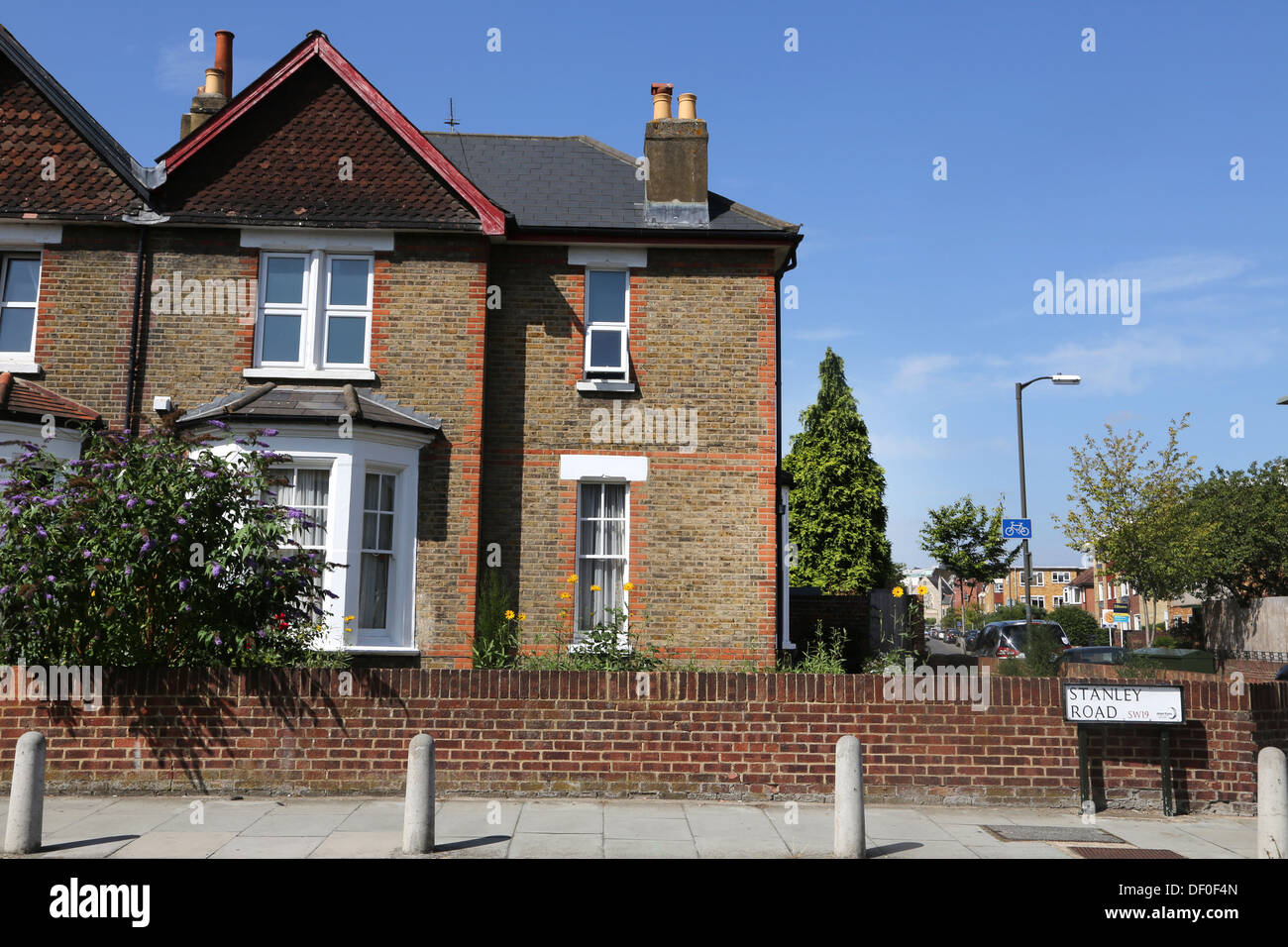 Angleterre Londres Wimbledon Road Stanley Maisons jumelées Banque D'Images