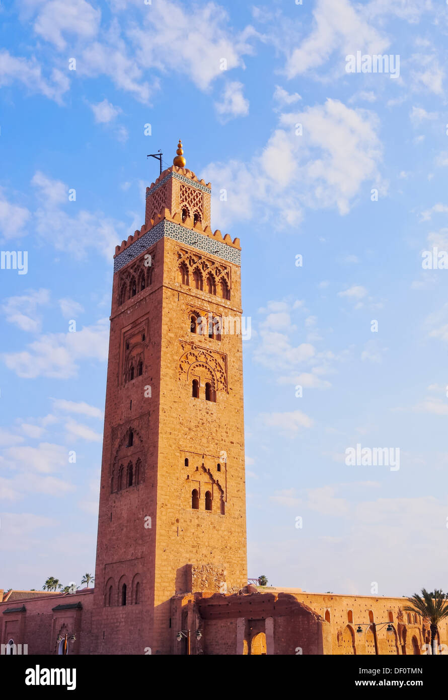 Koutoubia - la plus grande mosquée de Marrakech, Maroc, Afrique Banque D'Images