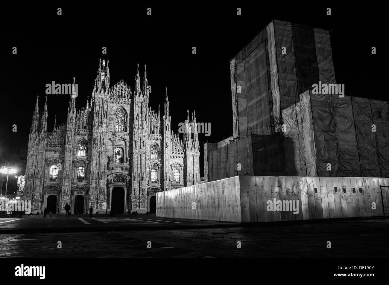 Milan, 2012. place du Duomo par nuit Banque D'Images