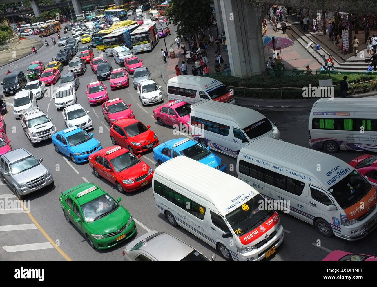 Embouteillage à Bangkok, Thaïlande Banque D'Images