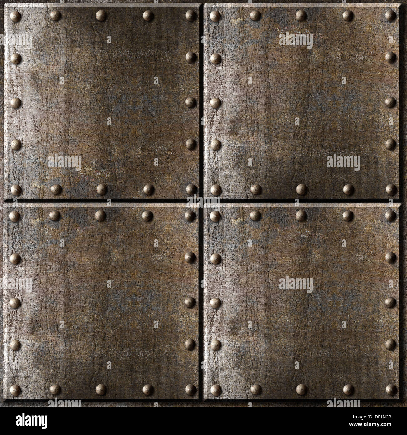Armures de métal rouillé avec des rivets d'arrière-plan Banque D'Images