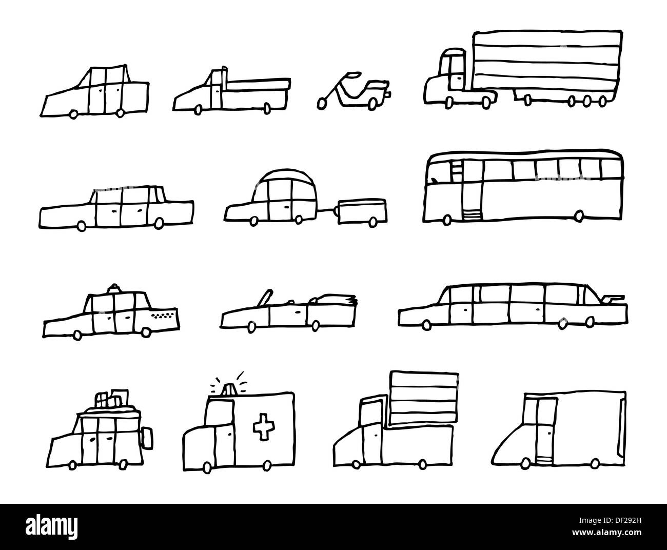 Cartoon Funny cars / véhicules de transport Banque D'Images