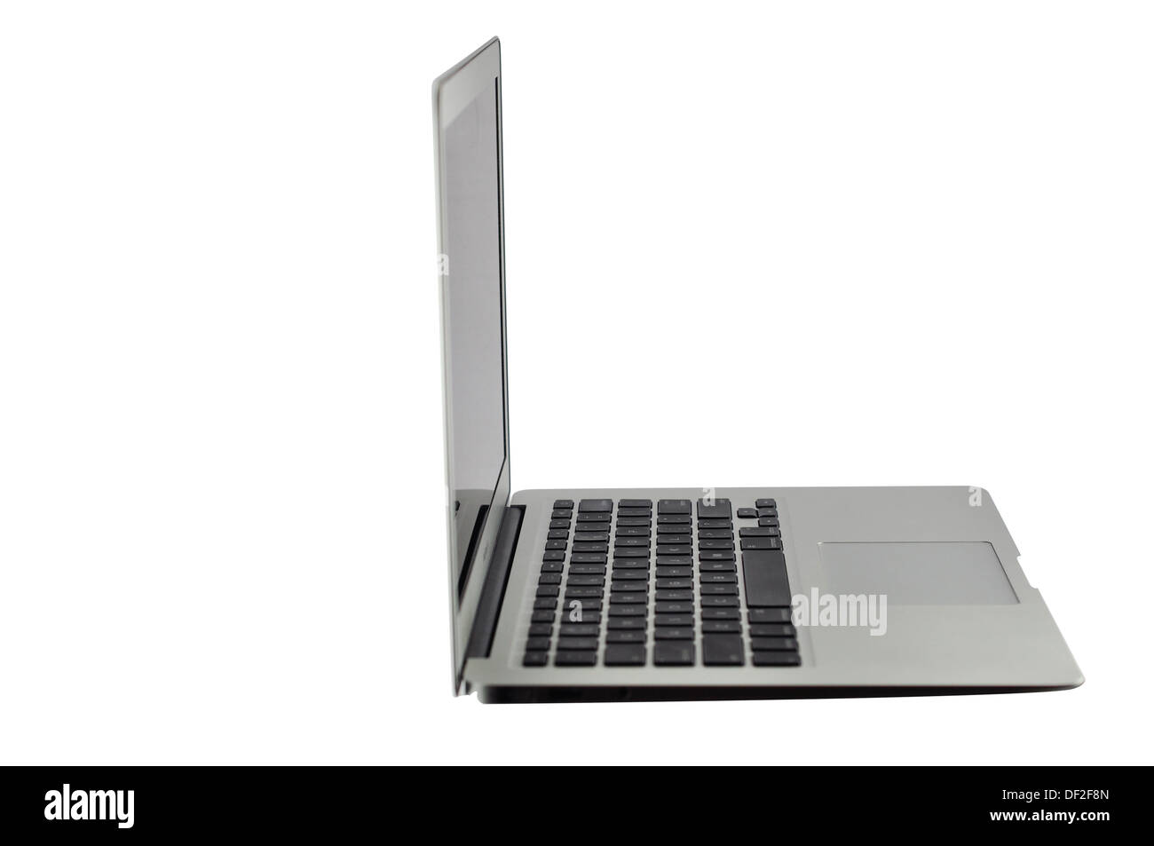 Macbook AIr dans différentes silhouette, isolé sur fond blanc Banque D'Images